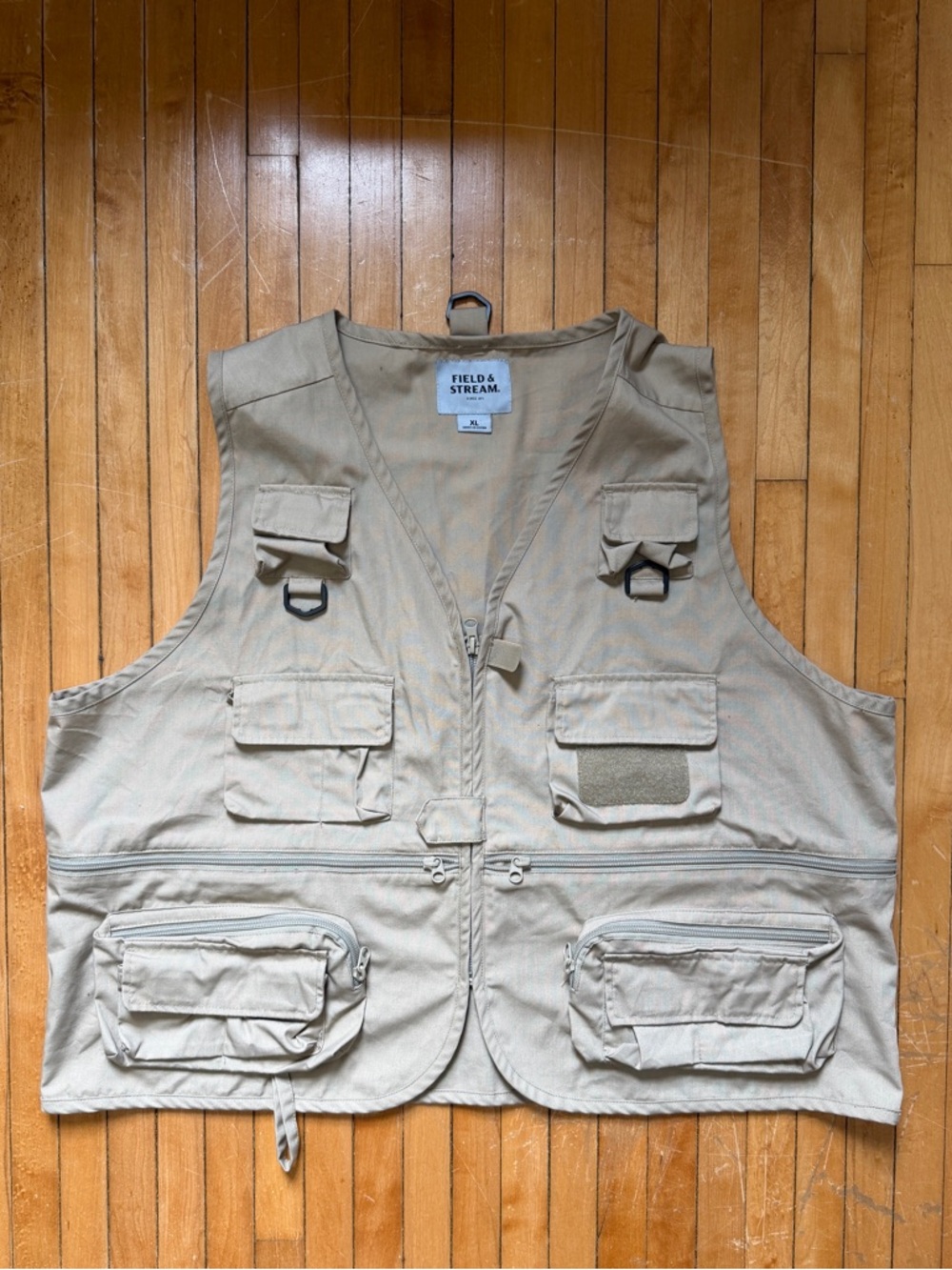 Vintage Field & Stream Tan Multi-Pocket Fishing/Hunting/Hiking Unisex Vest Sz.XL